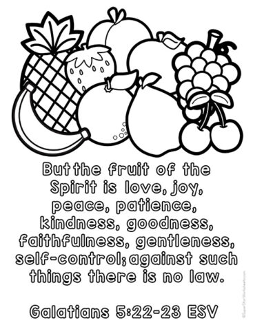 Fruit Of The Spirit Coloring Pages - Superstar Worksheets