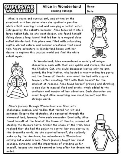 Third Grade Reading Comprehension Superstar Worksheets 2945