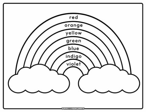 Rainbow Coloring Pages - Superstar Worksheets