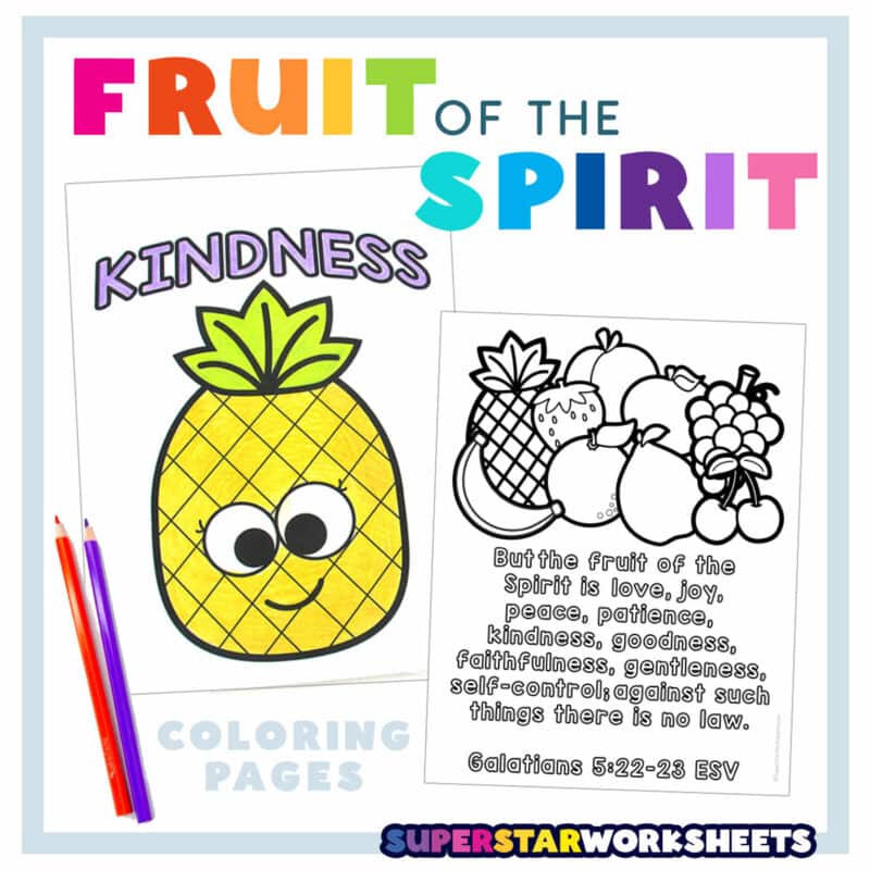 Fruit of the Spirit Coloring Pages - Superstar Worksheets