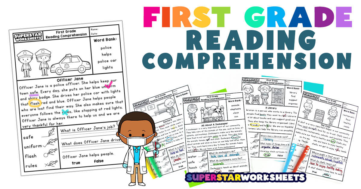 First Grade Reading Comprehension - Superstar Worksheets