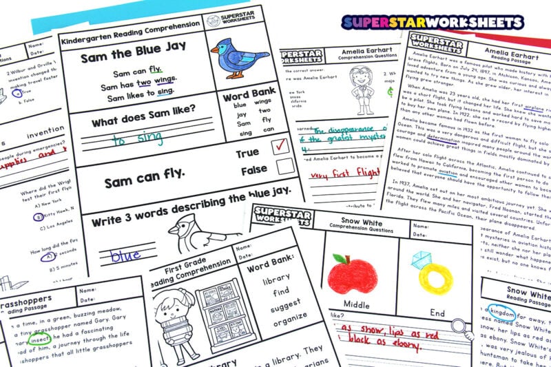 Reading Comprehension Worksheets - Superstar Worksheets