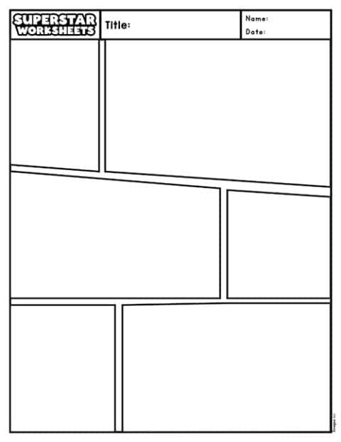 Comic Strip Template (Free Printables) - Superstar Worksheets