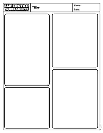 Comic Strip Template - Superstar Worksheets