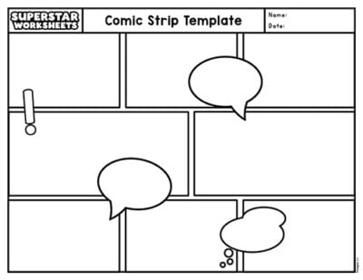 Comic Strip Template - Superstar Worksheets