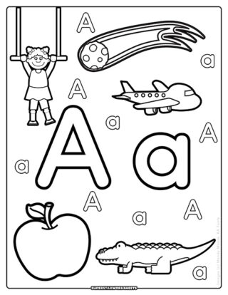Letter A Coloring Pages - Superstar Worksheets