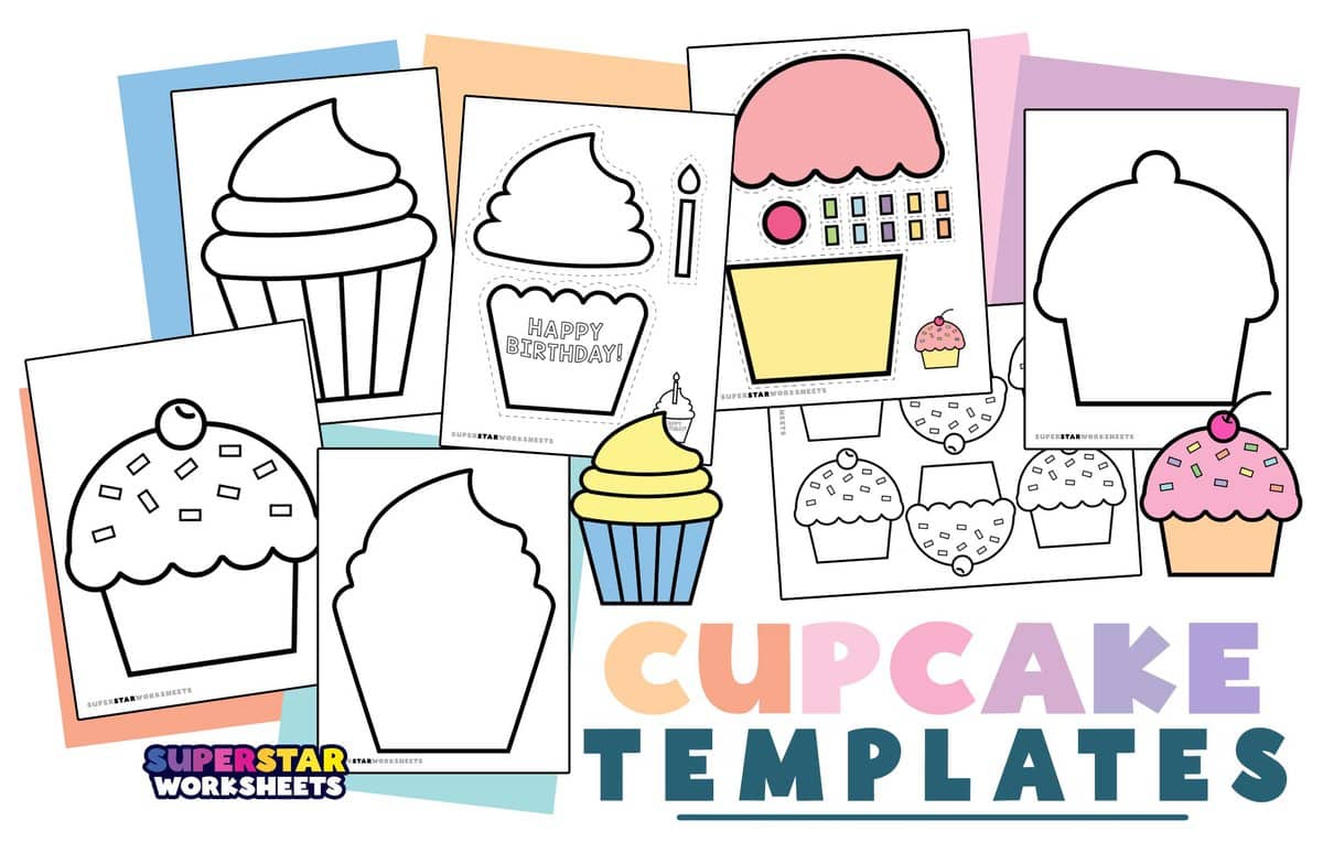 Cupcake Template - Superstar Worksheets