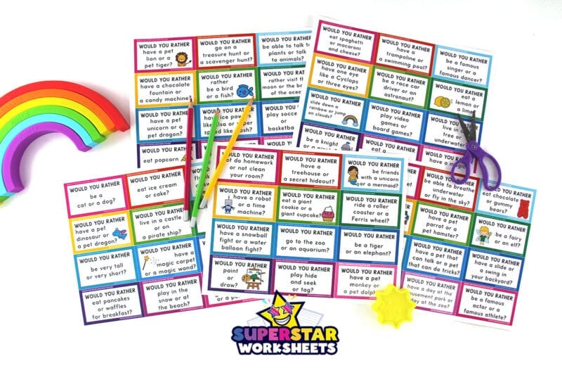 120 Would You Rather Questions for Kids - Superstar Worksheets