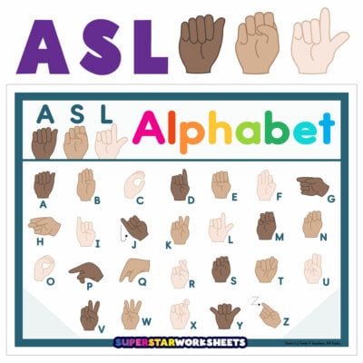 ASL Alphabet - Superstar Worksheets