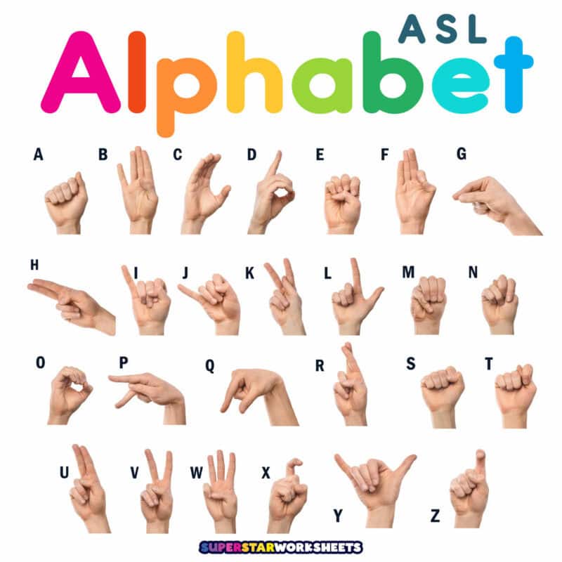 ASL Alphabet - Superstar Worksheets