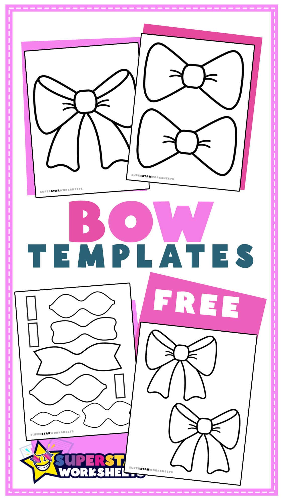 Bow Template (Free Printables) Superstar Worksheets
