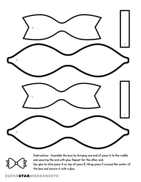 Bow Template (Free Printables) Superstar Worksheets