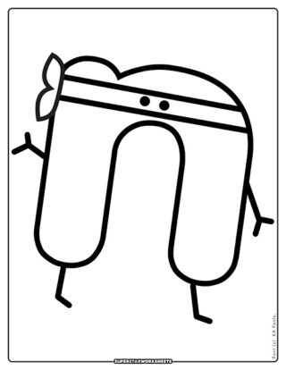 Letter N Coloring Pages - Superstar Worksheets