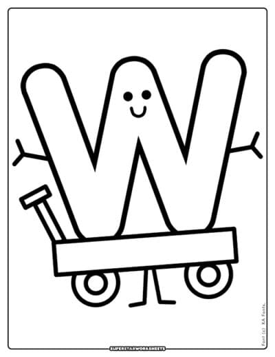 Letter W Coloring Pages Superstar - LetterWColoringPage 400x518