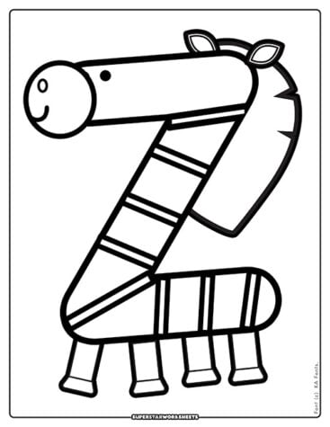 Z Colouring In Letter Z Coloring Pages - Superstar Worksheets