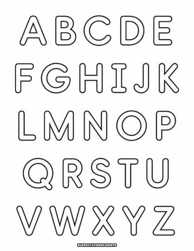 Printable Alphabet Letter Templates - Superstar Worksheets