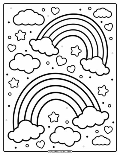 Rainbow Coloring Pages - Superstar Worksheets