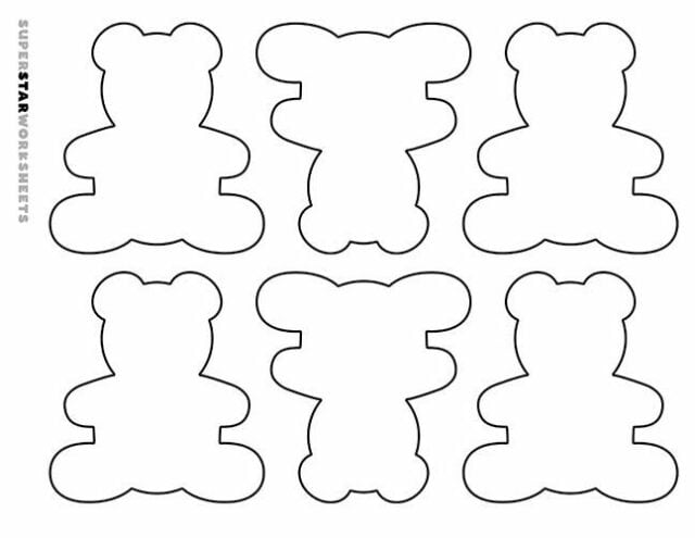 Bear Template (Free Printables) - Superstar Worksheets