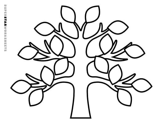 Tree Template - Superstar Worksheets
