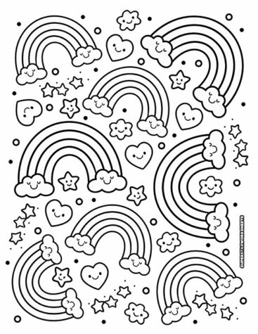 Rainbow Coloring Pages - Superstar Worksheets