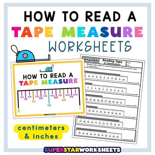 Reading a Tape Measure Worksheet - Superstar Worksheets