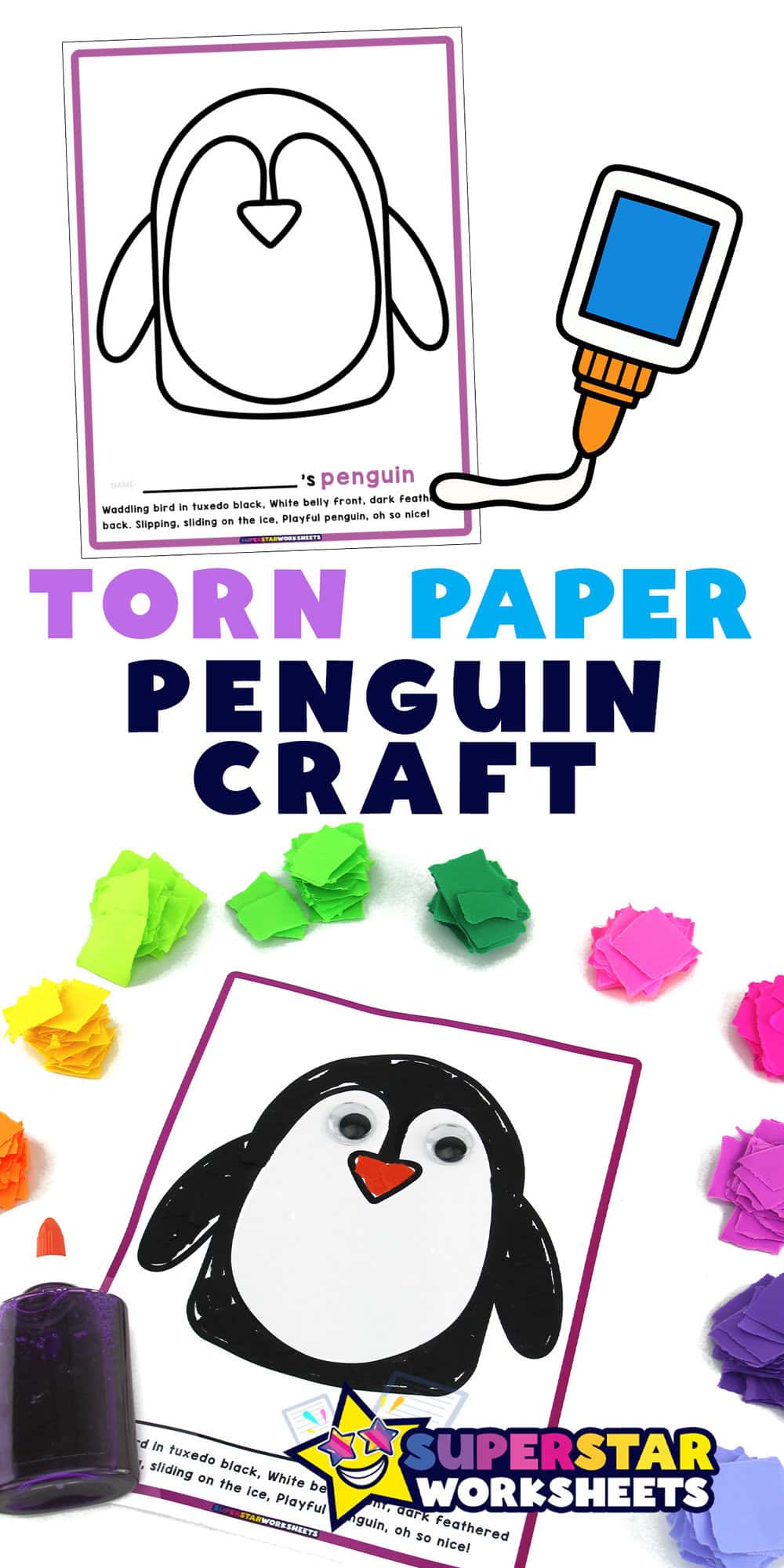 Torn Paper Crafts - Superstar Worksheets