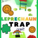 Graphic shows two different leprechaun traps, gold coins, and rainbows.