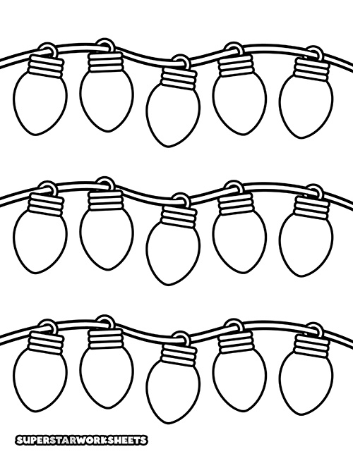 Christmas Lights Coloring Pages Free Printables Superstar Worksheets
