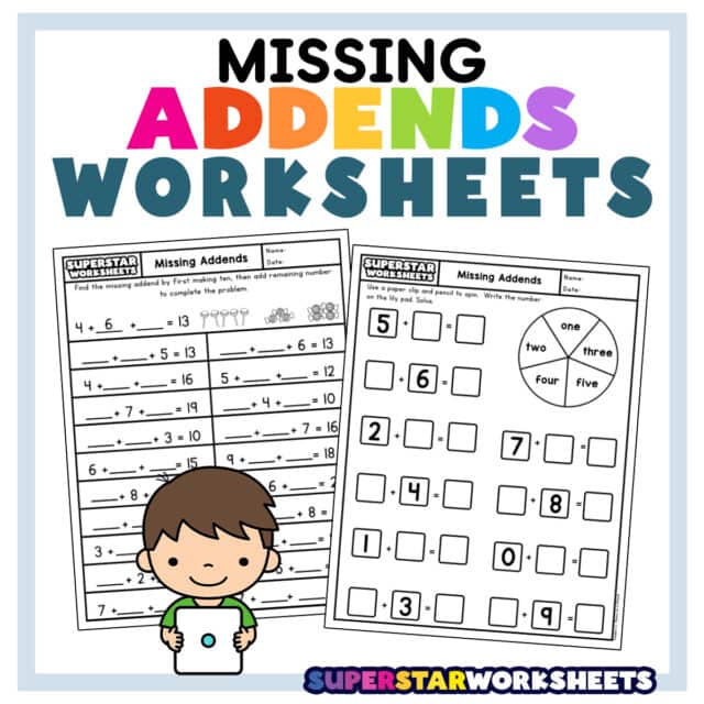 Missing Addend Worksheets - Superstar Worksheets