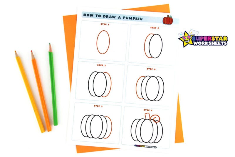 How to Draw a Pumpkin Superstar Worksheets