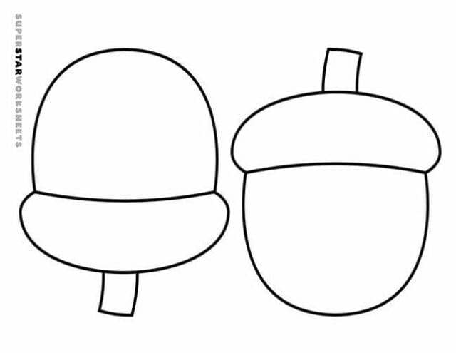 Acorn Template (Free Printables) Superstar Worksheets