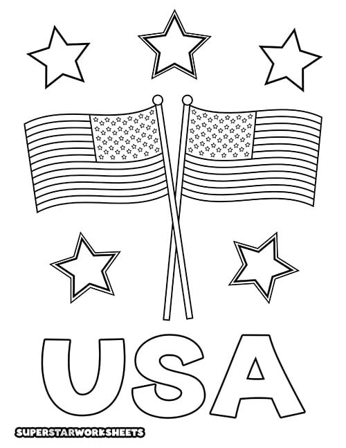 Usa Flag Printable Coloring Pages For Kids 2025 