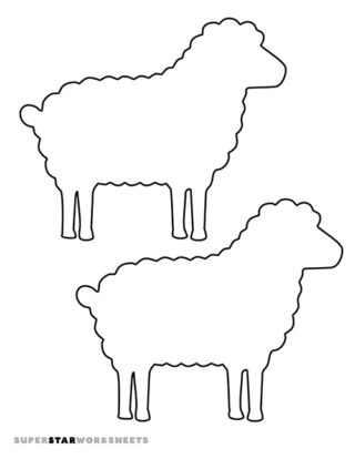 Sheep Template - Superstar Worksheets