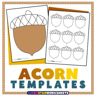 Acorn Template (Free Printables) - Superstar Worksheets