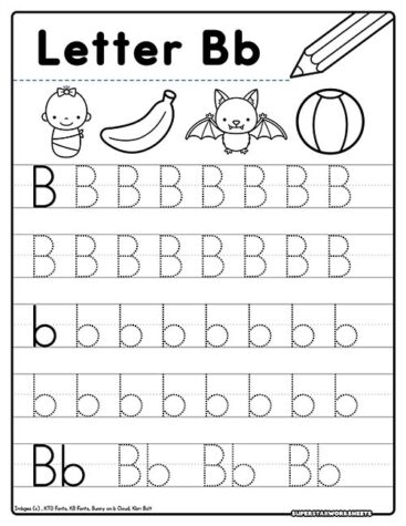 Letter B Tracing Worksheets Superstar Worksheets