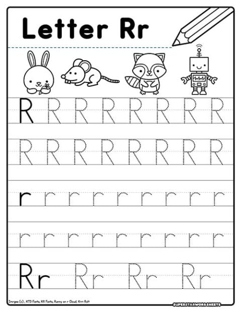 Letter R Tracing Worksheets Superstar Worksheets