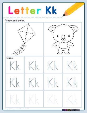 Letter K Tracing Worksheets - Superstar Worksheets
