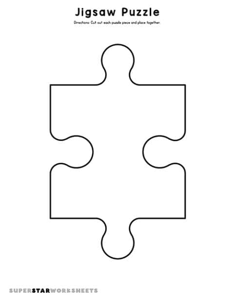 Puzzle Piece Template - Superstar Worksheets