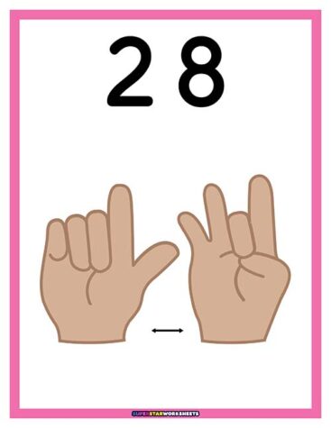 ASL Numbers - Superstar Worksheets