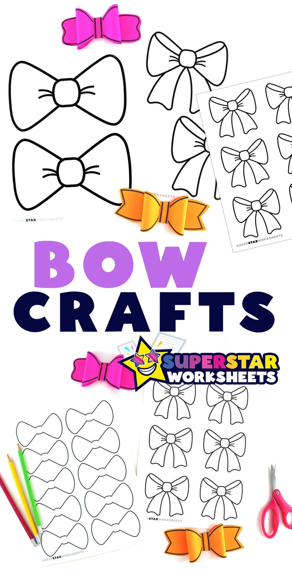 Bow Template (Free Printables) Superstar Worksheets