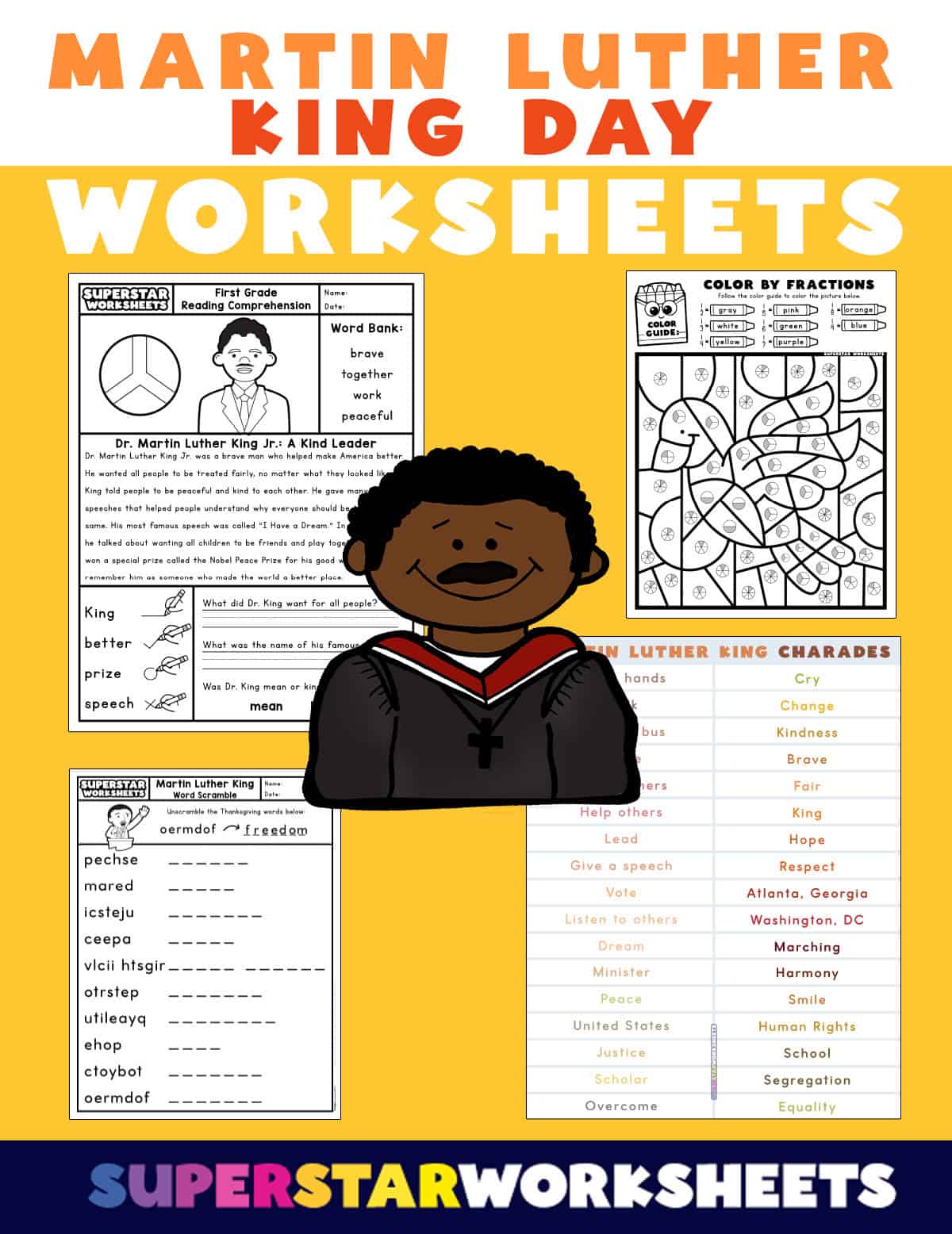Martin Luther King Jr Worksheets (Free Printables) - Superstar Worksheets