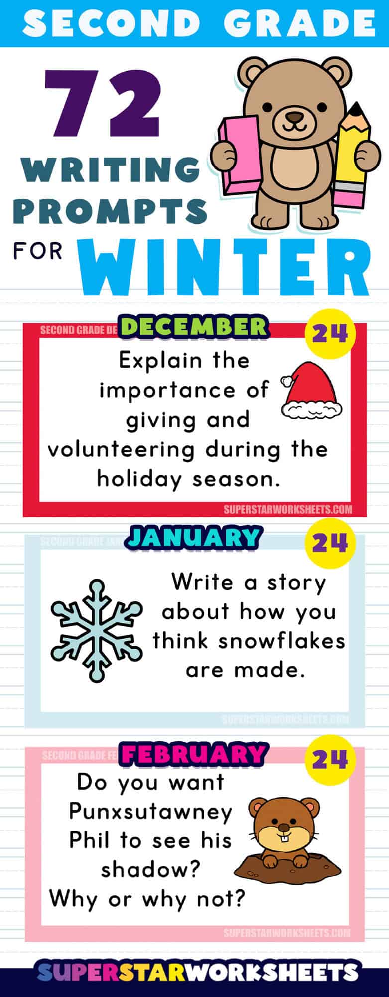 Second Grade Writing Prompts - Superstar Worksheets