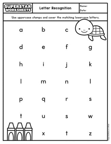 Letter Recognition Worksheets Superstar Worksheets