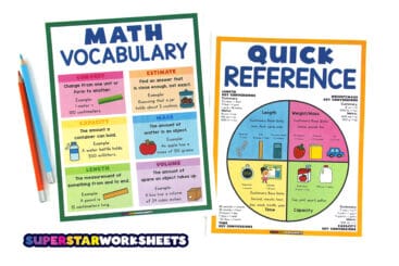 Math Conversion Charts - Superstar Worksheets