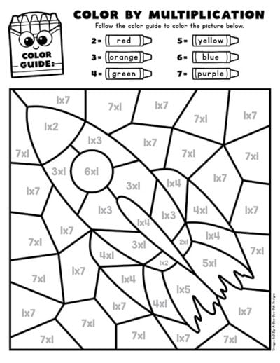 Multiplication Color By Number - Superstar Worksheets
