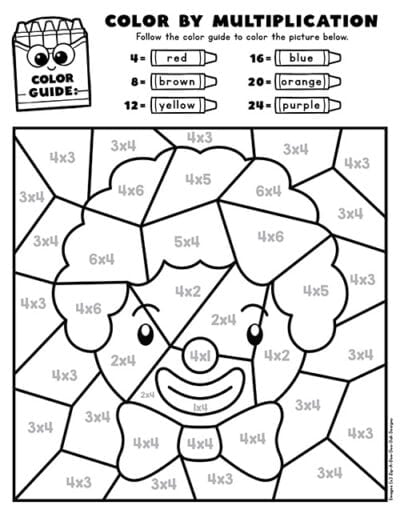 Multiplication Color By Number - Superstar Worksheets