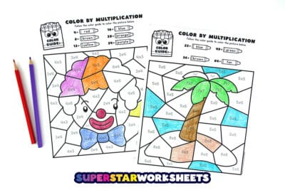 Multiplication Color By Number - Superstar Worksheets