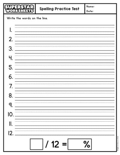 Spelling Worksheet Generator - Superstar Worksheets