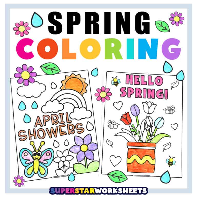 Spring Coloring Pages (Free Printables) - Superstar Worksheets