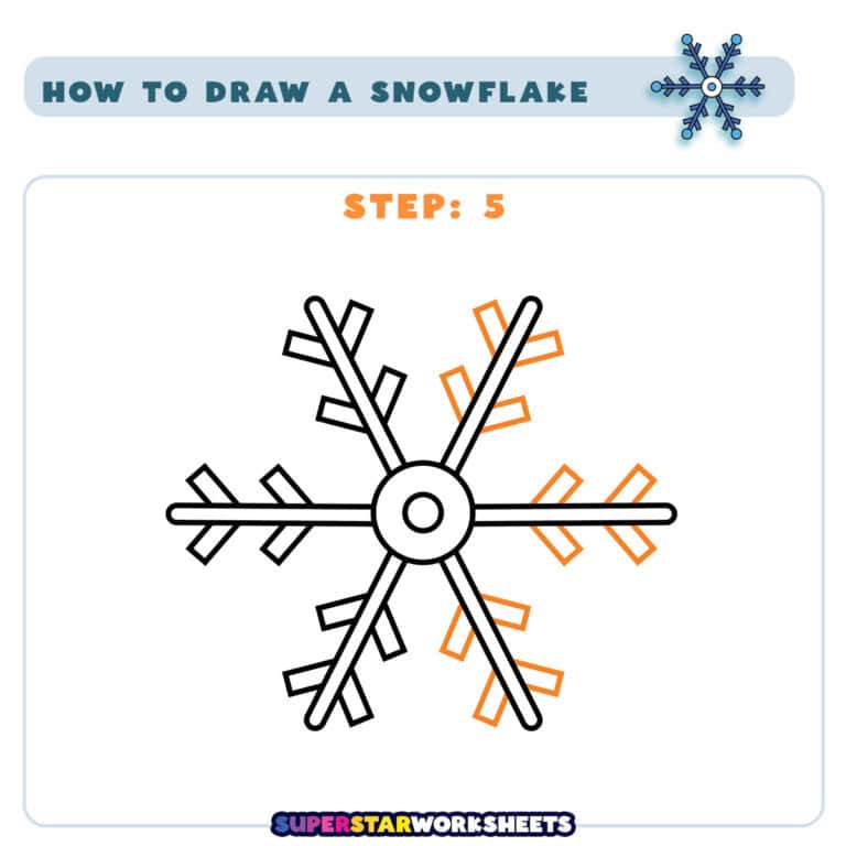 How to Draw a Snowflake (Free Printables) - Superstar Worksheets